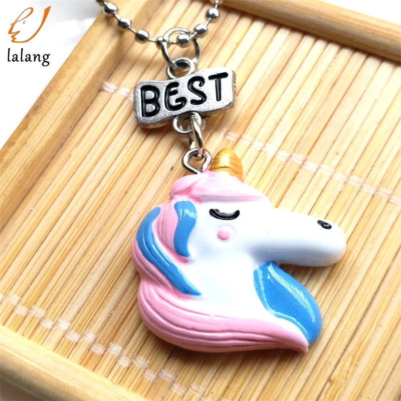 2020 популярные детские украшения лучший друг навеки Цепочки и ожерелья Единорог