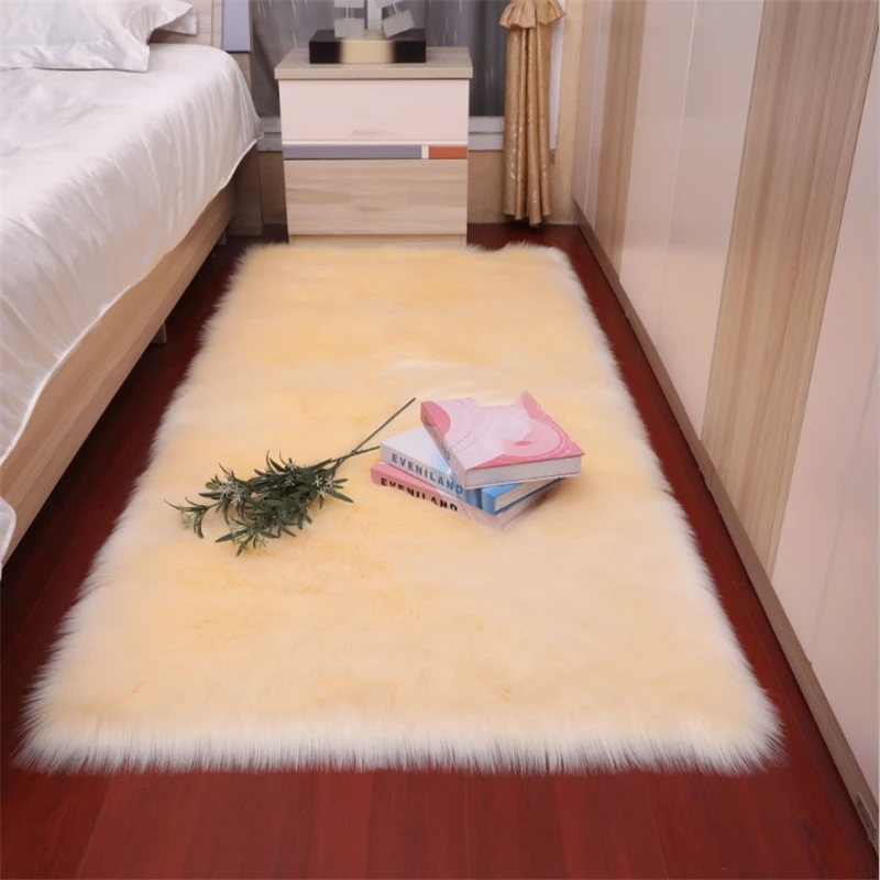 

40 * 60cm Australian Imitation Wool Rug Plush Fur Office Home Bedroom Bay Window Cushion Wholesale Floor Carpet
