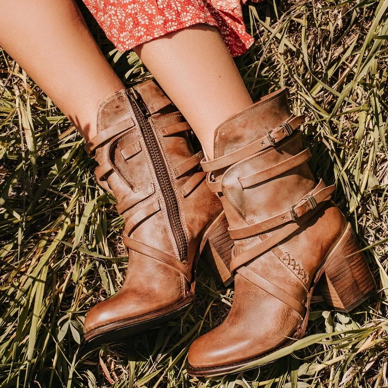 Женские ботинки модная повседневная женская обувь ботильоны с пряжкой из