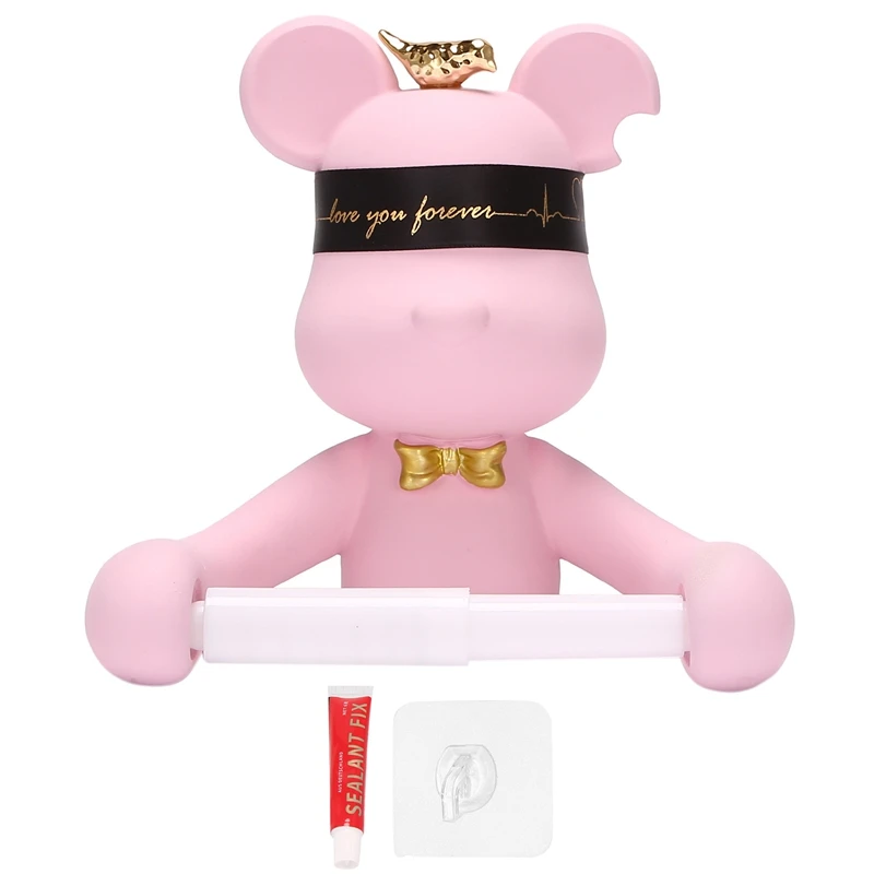 

Креативная настенная многофункциональная бумажная вешалка для полотенец в скандинавском стиле с медведем из смолы для дома кухни ванной к...