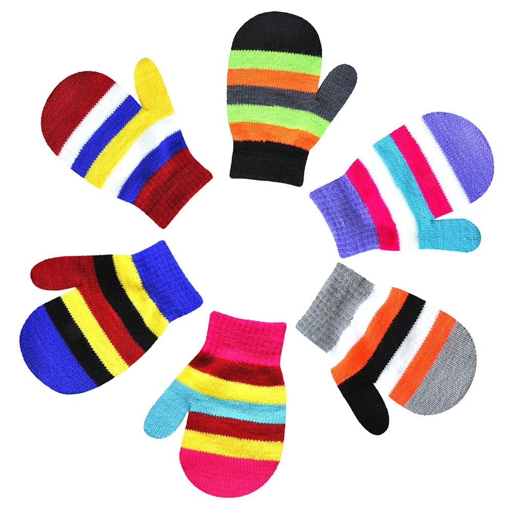Infant Baby Cute Multicolor Print Gloves Hot Girls Boys Of Winter Warm kids girls winter gloves manoplas invierno | Детская одежда и