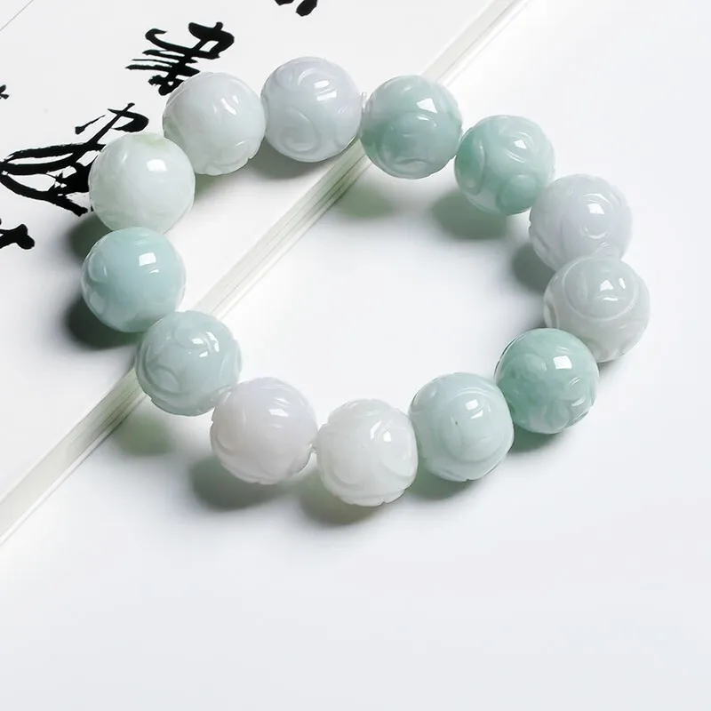 Нефритовый камень жадеит Изумрудный браслет из бисера очаровательные ювелирные