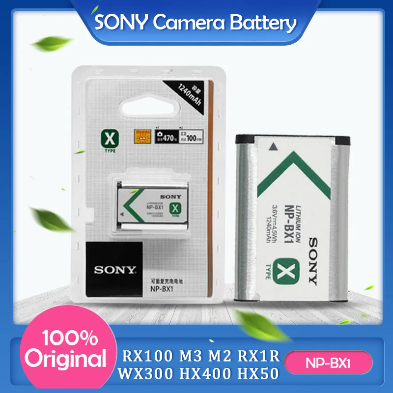 100% Оригинальный аккумулятор для камеры Sony NP BX1 DSC RX1 RX100 M3 M2 RX1R WX300 HX300 HX400 HX50 HX60 GWP88
