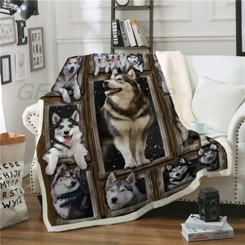 

3D Hund Werfen Decke Für Sofa Bett Pet Tier Gedruckt Bettdecke Weiche Warme Winter Fleece Plüsch Auto Bett Abdeckung Für kind Ki