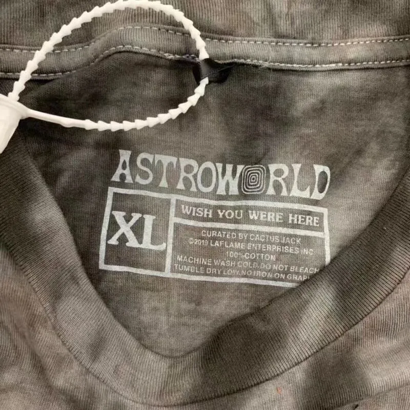 19FW Astroworld Трэвиса Скотта фестиваль тройник галстук краситель Тройник Мужчины