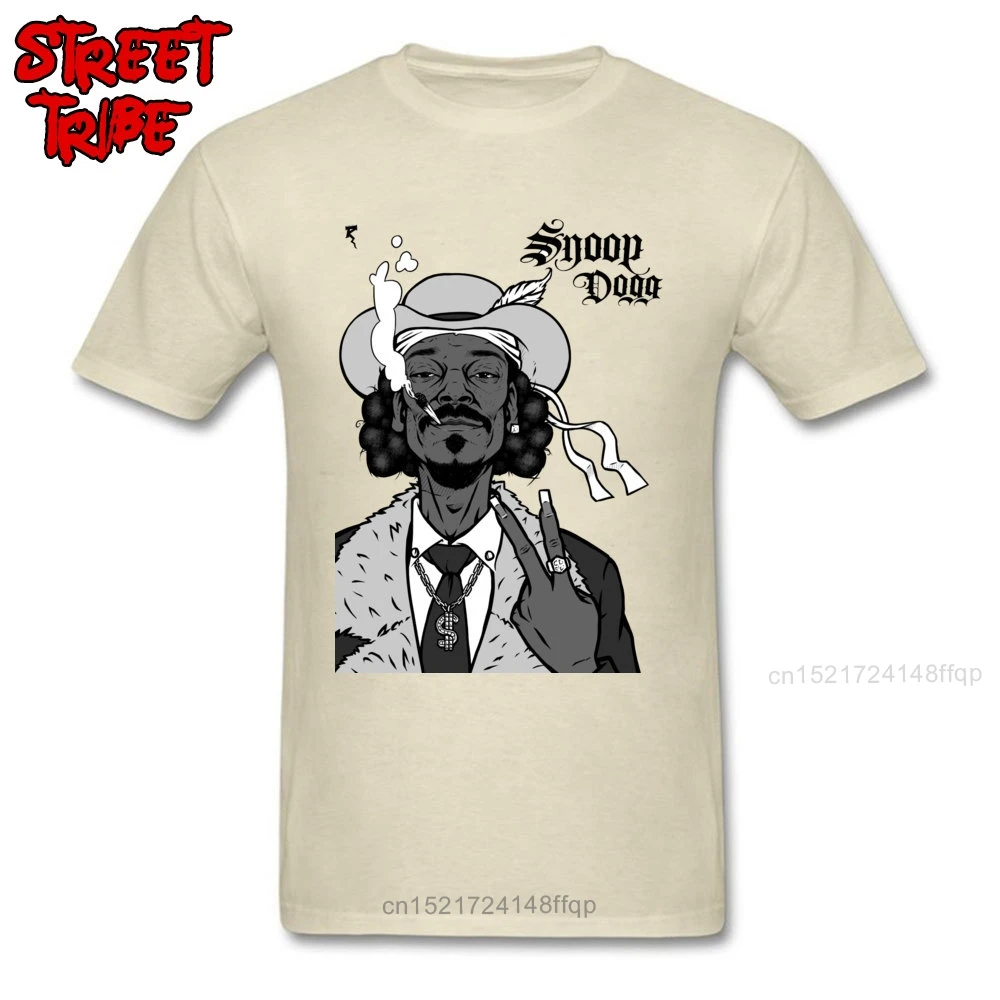 Мужская хлопковая футболка Snoop Dogg серая в стиле хип-хоп модная уличная одежда
