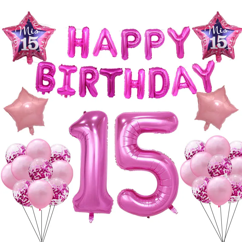 Надувные шары для дня рождения с надписью happy birthday 15 лет|Воздушные и аксессуары| |