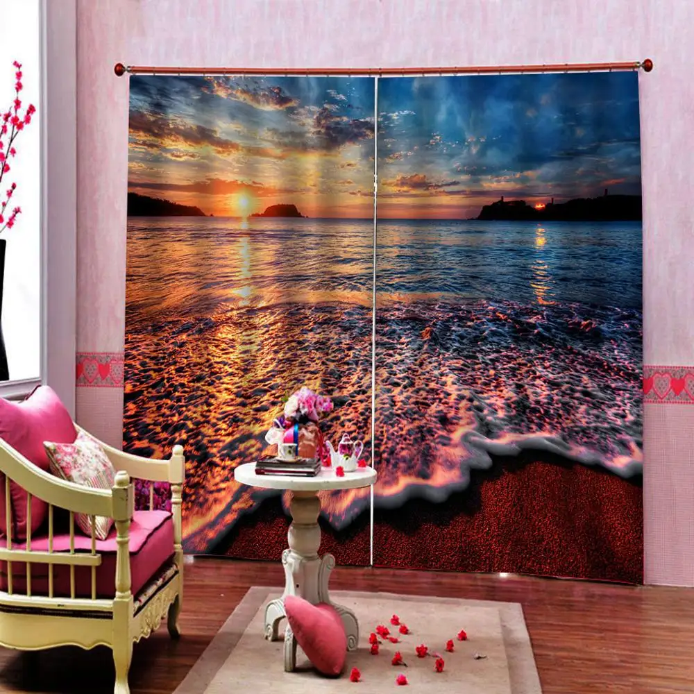 Длинные занавески с распылителем 3D для гостиной спальни затемняющие оконные