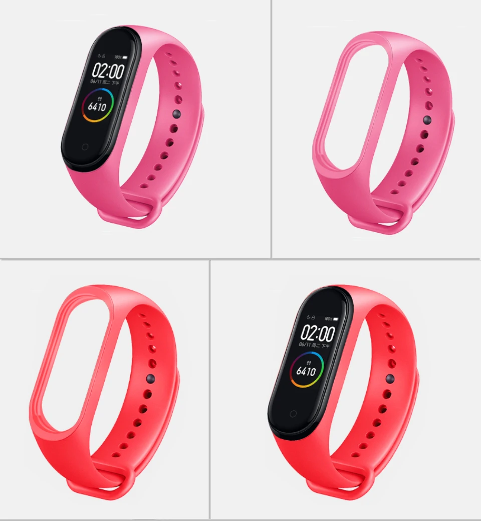 Для Xiaomi mi ремешок 4 ремешок силиконовый браслет для Xiaomi mi 4 аксессуары браслет mi Band 4 замена двойной цвет ремни