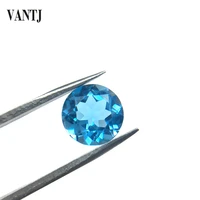 vantj real natural blue topaz loose gemstone brilliant round cut for silver gold ring mounting fine jewelry women party gift