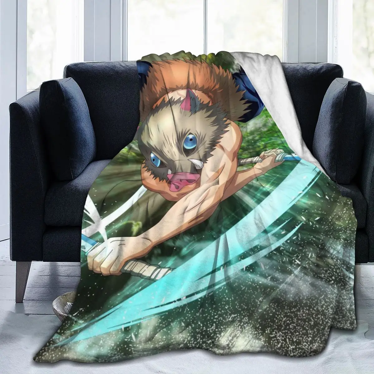 

New Anime DemonSlayer 3D printing printed blanket bedspread blanket retro bedding square picnic wool soft blanket