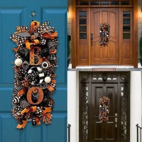 boo pattern halloween wreath decorative fabric porch sign door wreaths garden ornament party supplies attractive yard decor