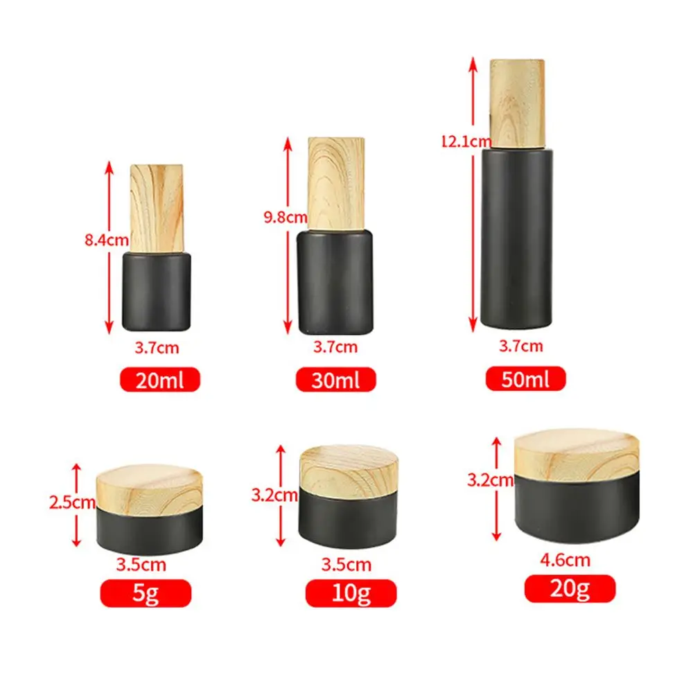 Банки для бутылок с деревянной крышкой матовая стеклянная бутылка лосьона