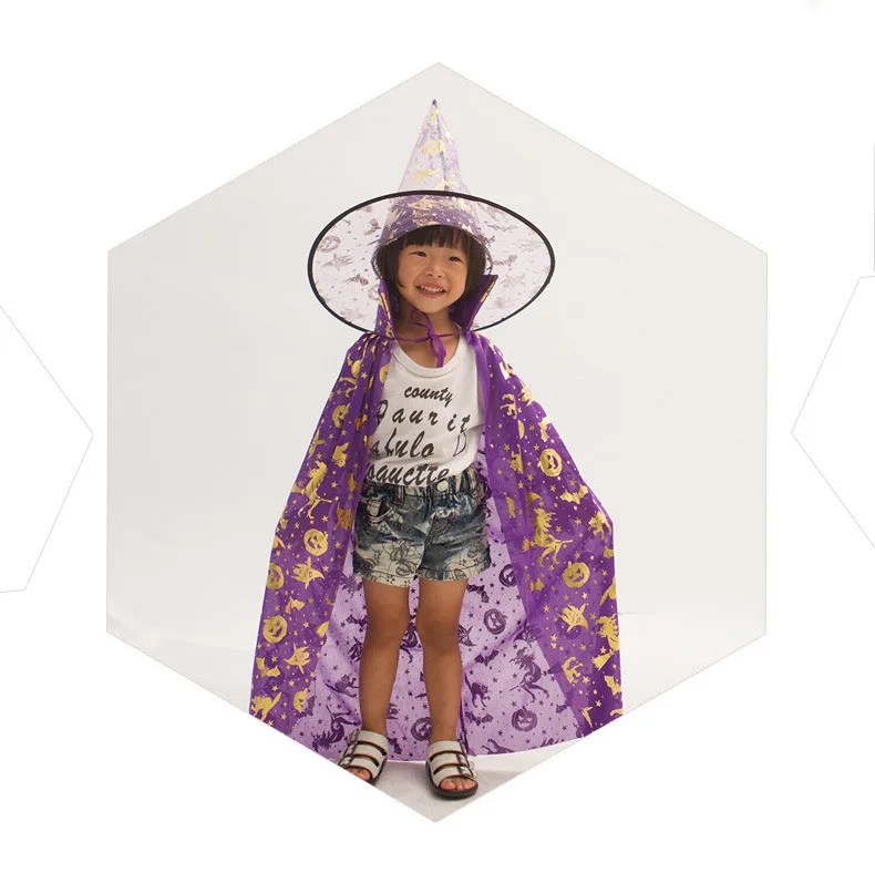 Детская накидка на Хэллоуин для костюмированной вечеринки позолоченный плащ