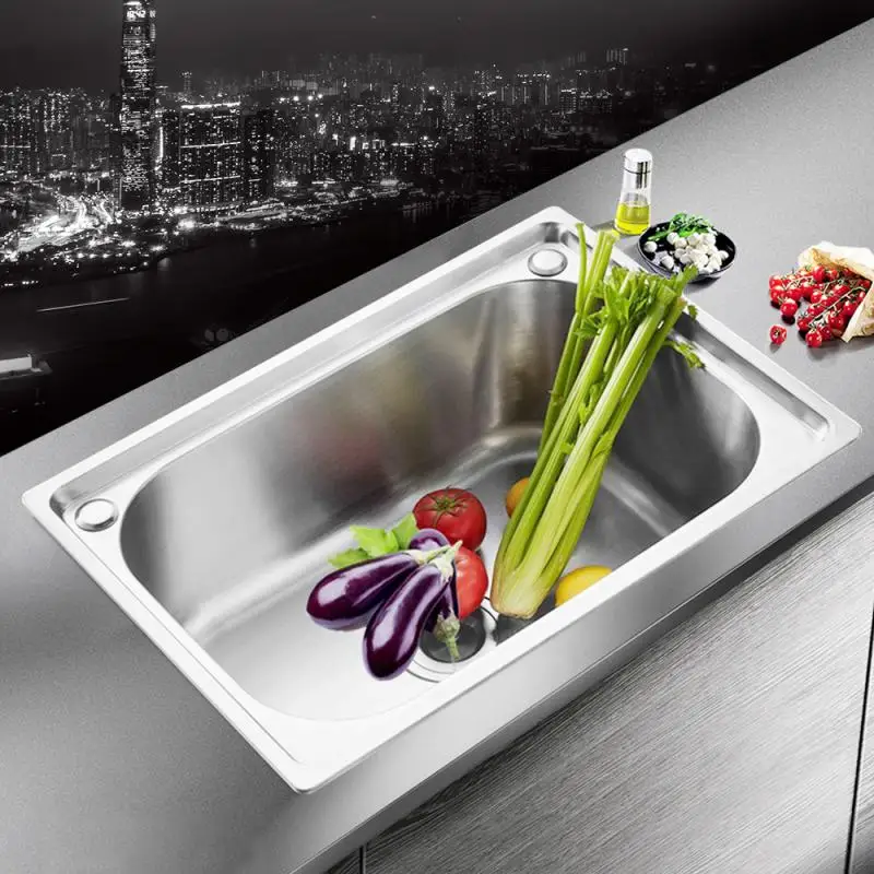 

Multifunction Single Bowl Wash Basin For Kitchen Fixture Kitchen Sink Bar Sink With Kitchen Faucet Drain Accessories HWC