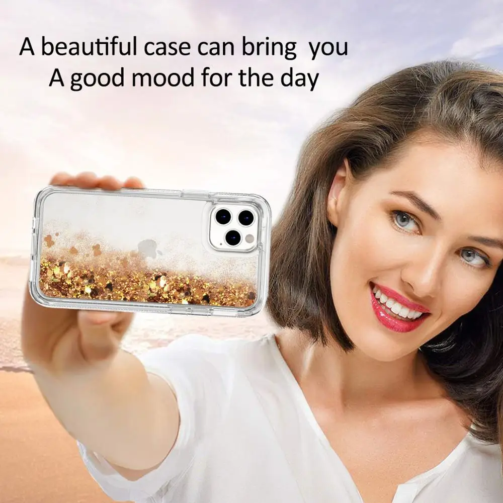 Чехол GrandEver для iphone 11 Pro Max с блестками и сердечками | Мобильные телефоны