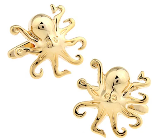 

New Copper Creative Marine Animal Octopus Octopus Cufflinks Three-color Optional French Cufflinks Buttons Luxury Men Jewelry