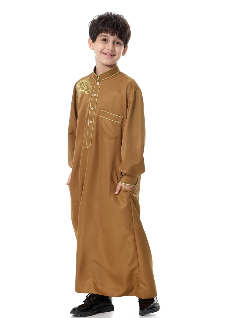 Kids Boys Arabic Abaya Arab Islamic Clothing Saudi Arabia Thobe Muslim Dress Jubba Kurta Pakistan Clothes Children Oman Costumes