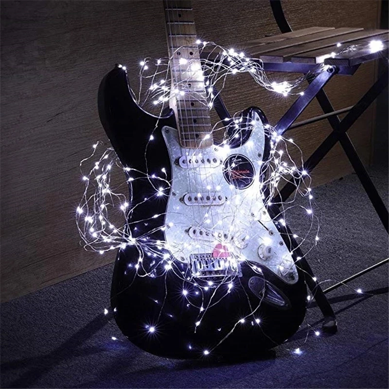 1M 10 2M 20 3M 30 5M 50 10M 100Leds Fairy Lights AA Battery PoweredSilver Led Copper Wire String Light Decorative - купить по