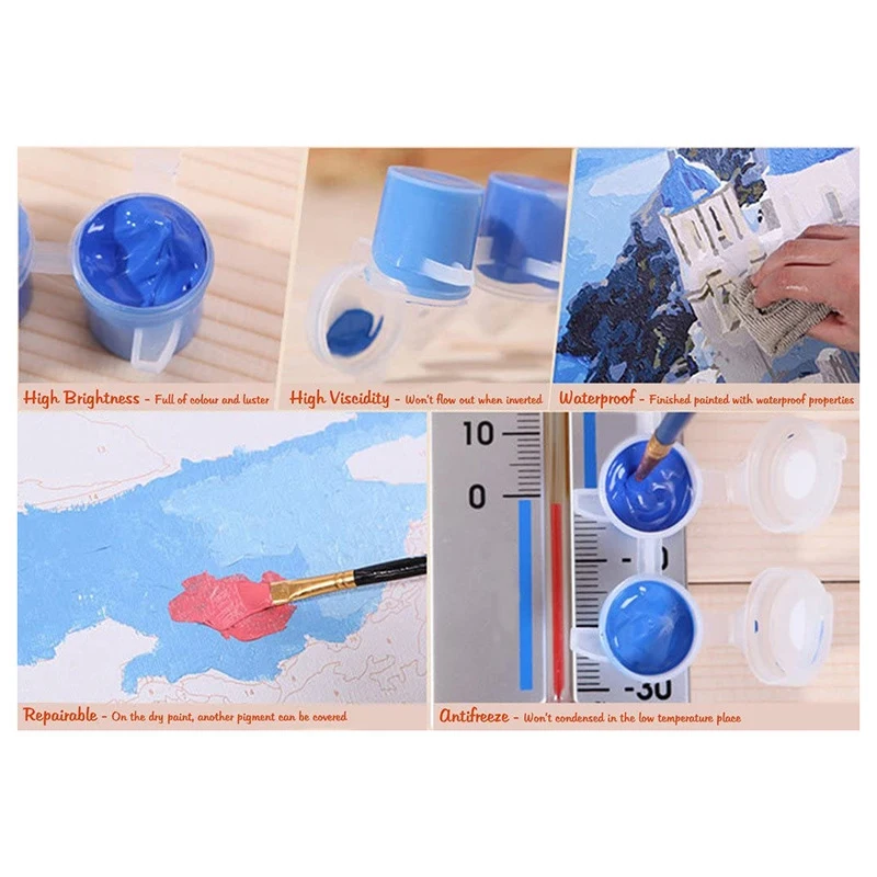 

Paint By Numbers for Adults and Kids DIY Oil Painting Gift Kits Pre-Printed Canvas Art Home Decoration -Paris Hotel