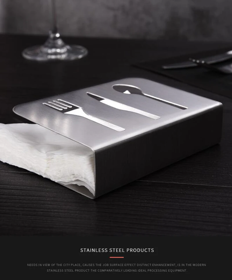 Вертикальный держатель для салфеток из нержавеющей стали Настольная салфетка