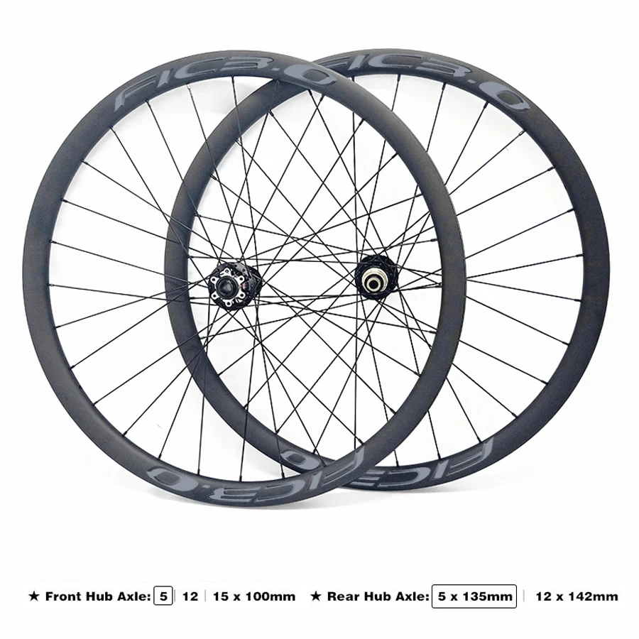 Феск mtb Колесная 29er 36 мм широкий hookless 28h с powerway M45 концентратор прямой pull M15x100mm M12x142mm AM enduro Углеродные 29 колеса