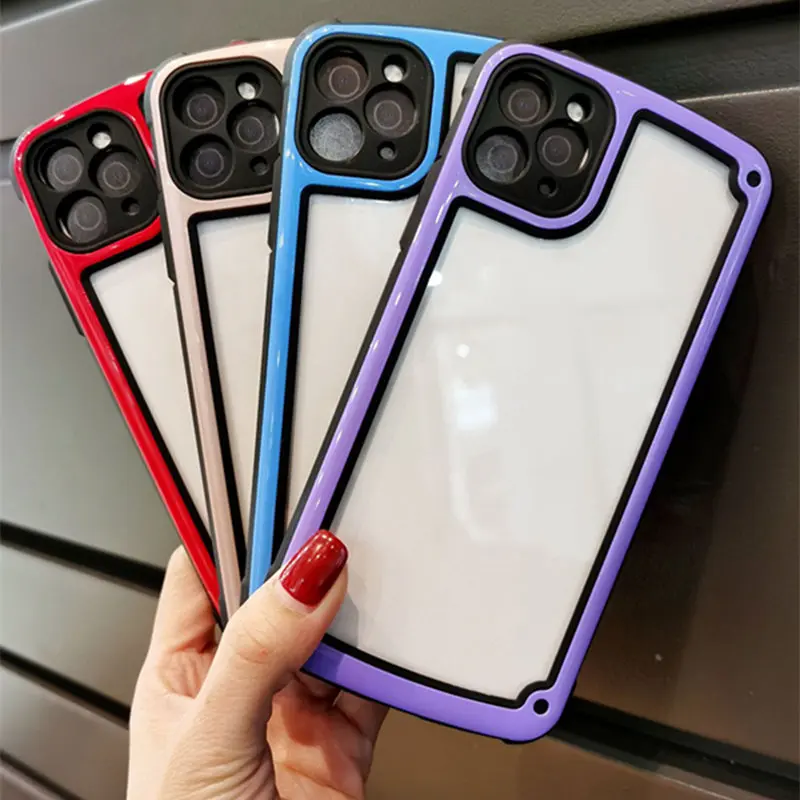 

Luxury transparent phone case for Apple iPhone 11 12 Pro Max mini SE 2020 X XR XS Max 7 8 Plus candy color protective case