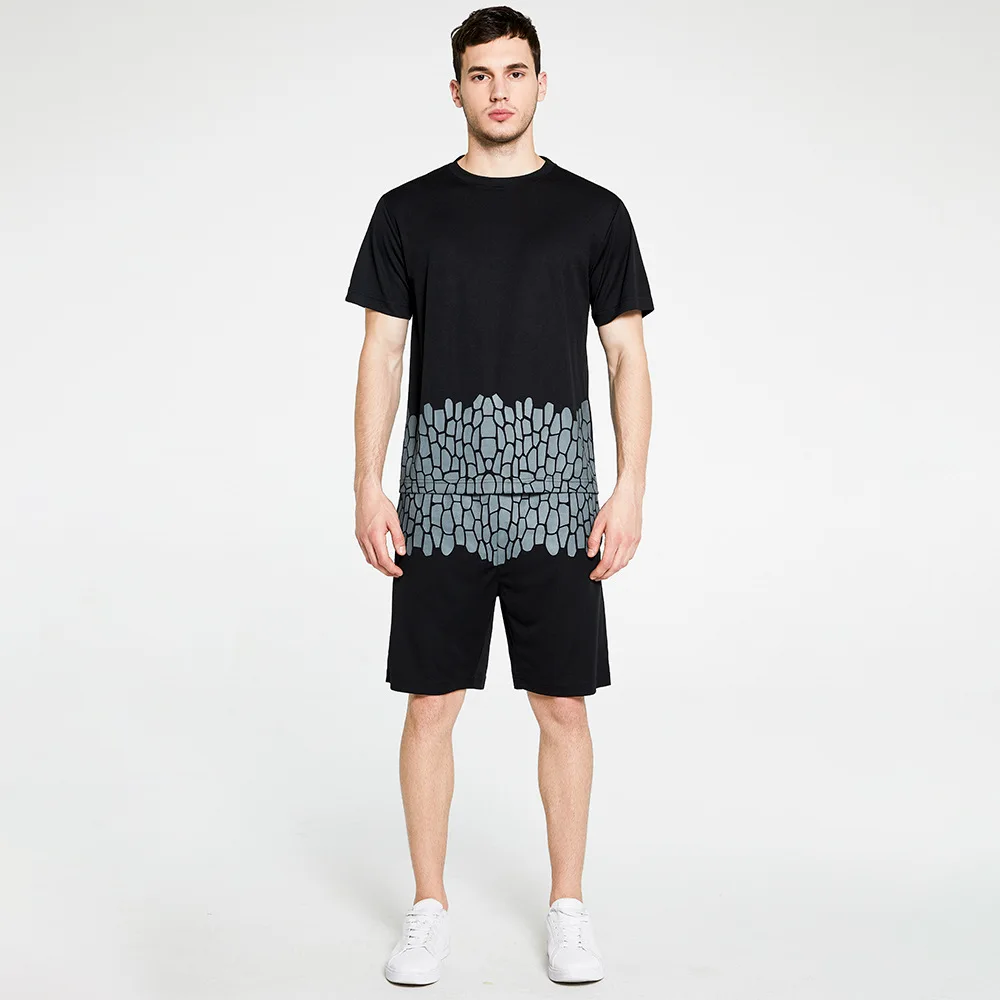 2020 тонкий дышащий мужской костюм хит цвет трещина мода с коротким рукавом