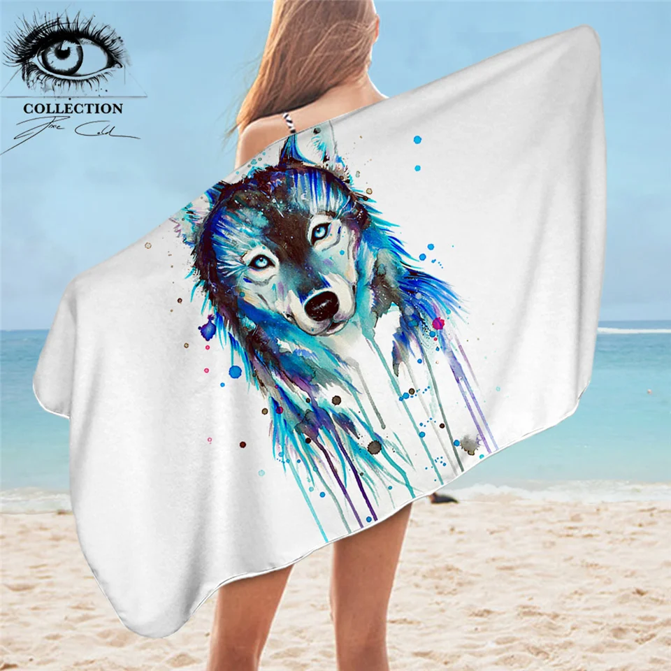 Полотенце для ванной Ice Wolf by Pixie Cold Art пляжное полотенце с изображением животных из