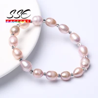 sunshine beautiful real natural freshwater irregular pearl bracelets pink purple pearl bracelet for women charms jewelry gifts