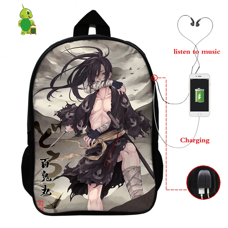 10 Demon Slayer: Kimetsu No Yaiba рюкзак USB зарядка Рюкзак для ноутбука аниме школьные сумки для подростков мальчик девочка путешествия рюкзак - Цвет: 10