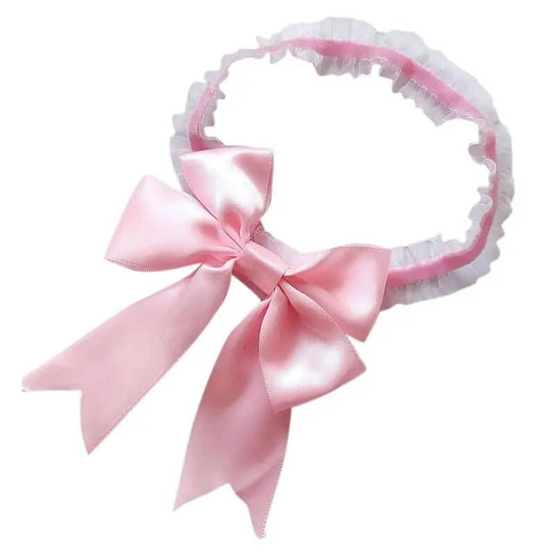 

1Pc Women Bridal Solid Color Lace Elastic Thigh Rings Big Ribbon Bowknot Wedding Dress Leg Garter Cosplay Underwear Arm Bracelet