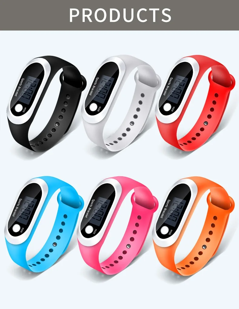 

LED Digital Electronic Mute Women Watch Fashion Ladys Sports Fitness Pedometer Bracelet Watches For Women Ladies Clock