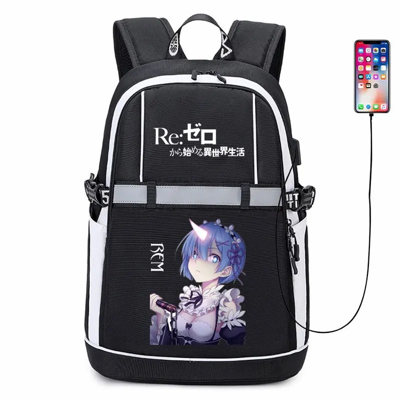 Рюкзак Re:Life in a other world от zero сумка-рюкзак из ткани Оксфорд со светоотражающими