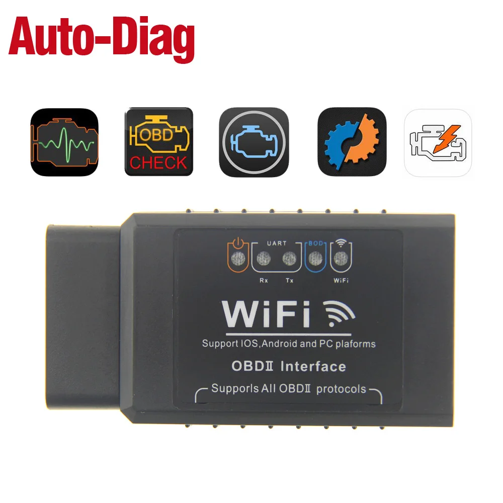 PIC18F25K80 ELM327 wifi V1.5 OBD2 автоматический считыватель кодов Wi-Fi ELM 327 для iPhone iOS Android OBDII Автомобильный диагностический сканер