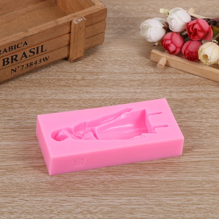 Силиконовая форма для девушек с длинными волосами формы торта из смолы глины