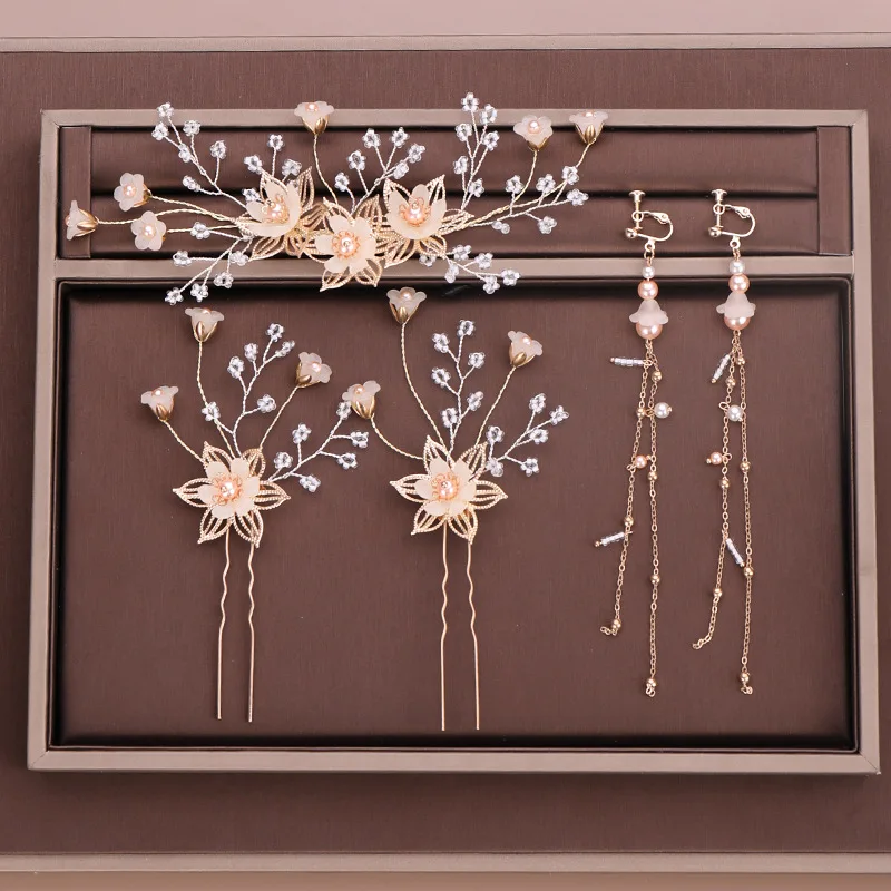 

Flower Hairpin Set Children's Performance Headdress Bridal Headwear Wedding Accessories