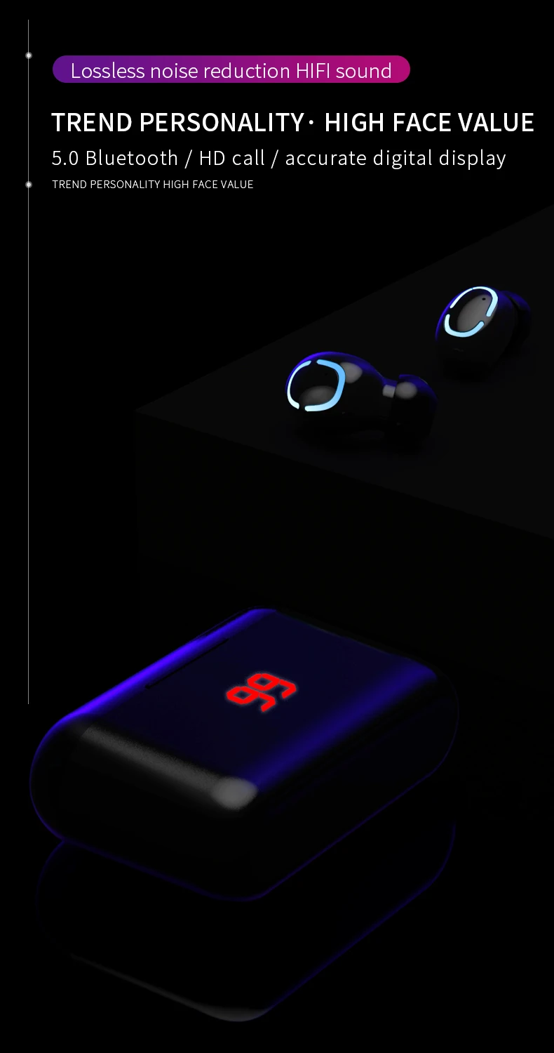Настоящие Bluetooth 5,0 наушники HBQ TWS беспроводные наушники спортивные наушники с громкой связью 3D стерео игровая гарнитура с микрофоном зарядная коробка
