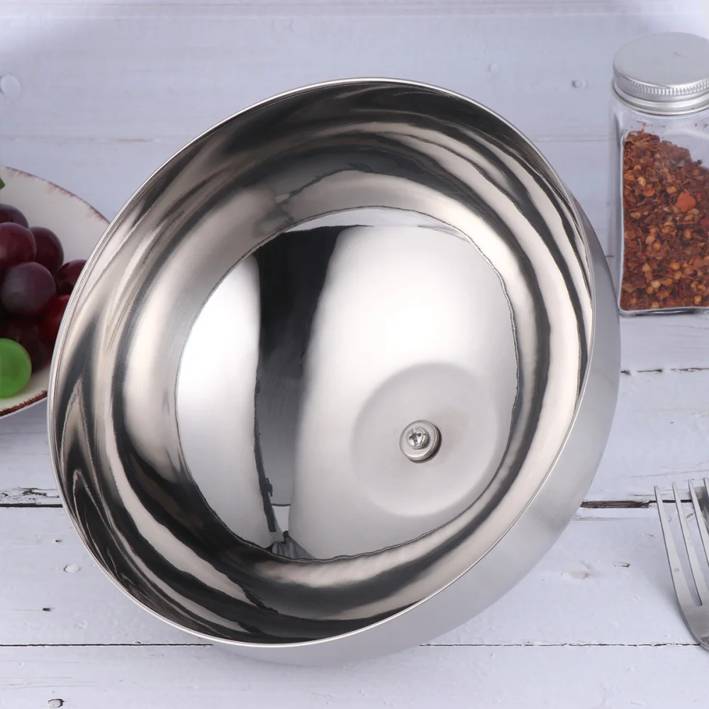 1Pc 20/24/26/28cm Stainless Steel Steak Cover Teppanyaki Dome Dish Lid Anti Oil Splashing Food Cooking Tool for Home | Дом и сад