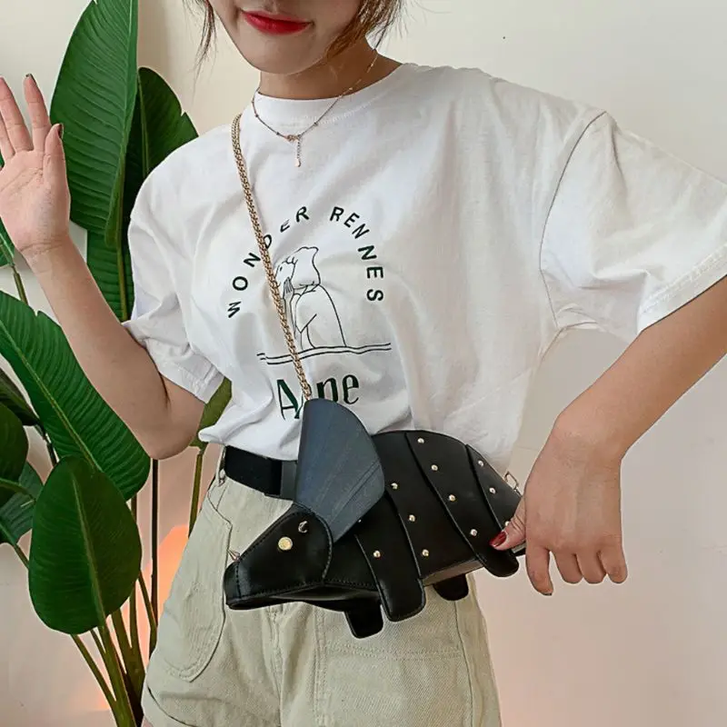 Модная женская сумка через плечо из искусственной кожи в форме динозавра с