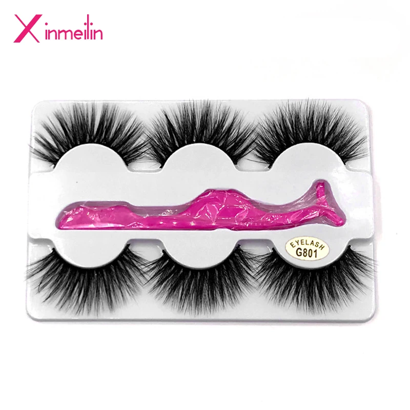 3 пары 3D Искусственные норковые Накладные ресницы Объемные натуральные длинные