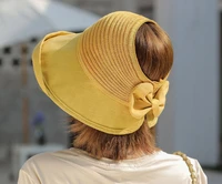 adorable womens sun hat fashion foldable cap bowknot style simple bucket hat fashion hat summer cap