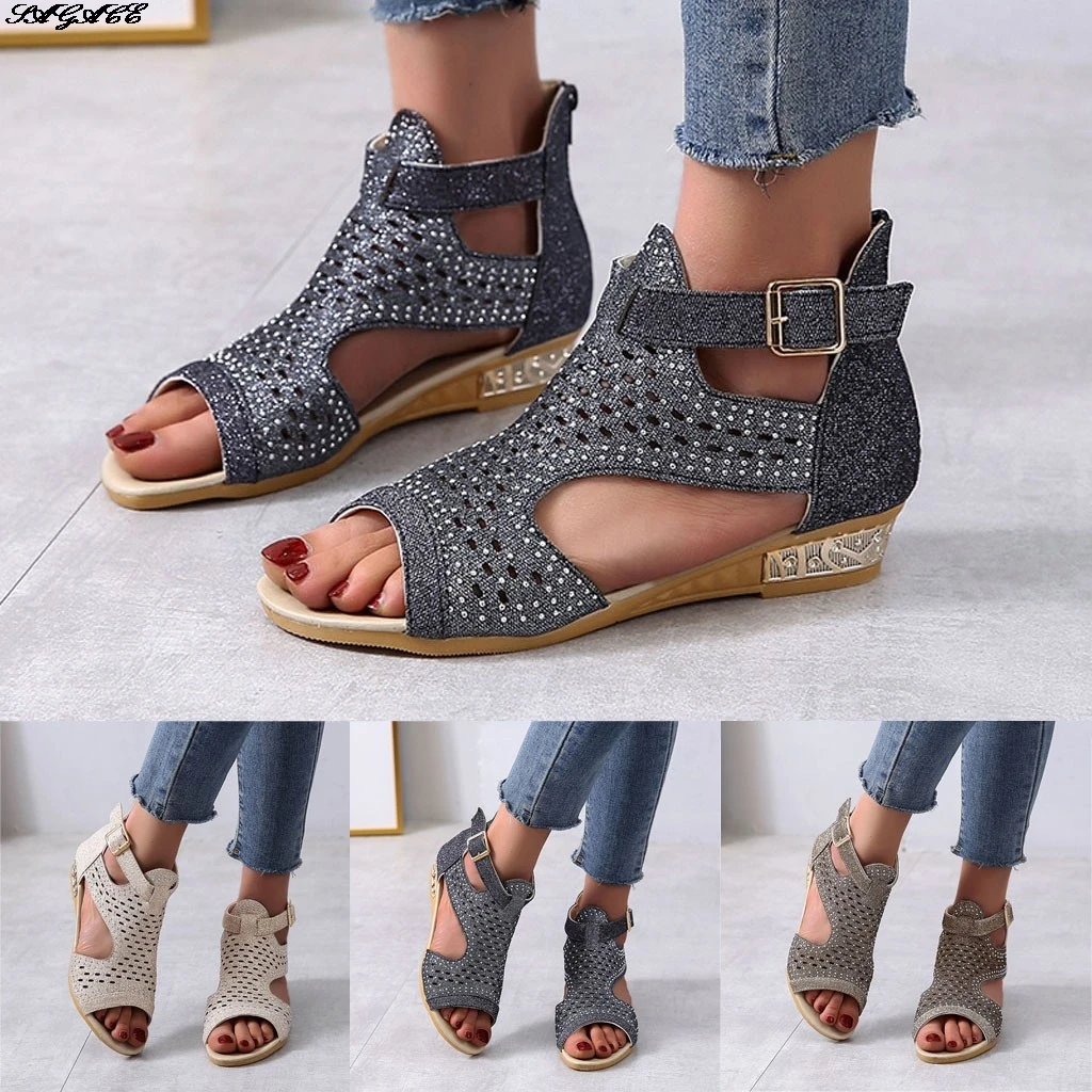 

SAGSCE Casual Women Sandals For 2020 Breathable Comfort Shopping Ladies Walking Shoes Solid Peep Sandal Shoes Drop Ship