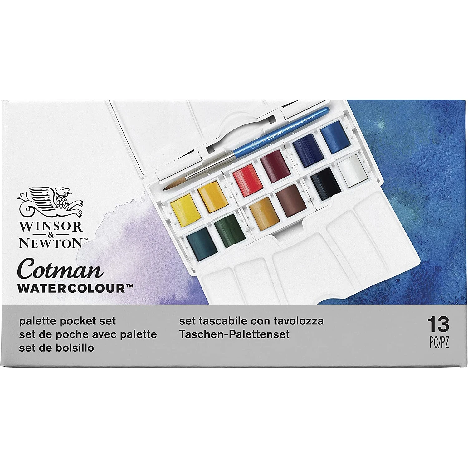 Winsor &amp Newton Cotman Акварель 12-цветный карманный набор пигментной палитры