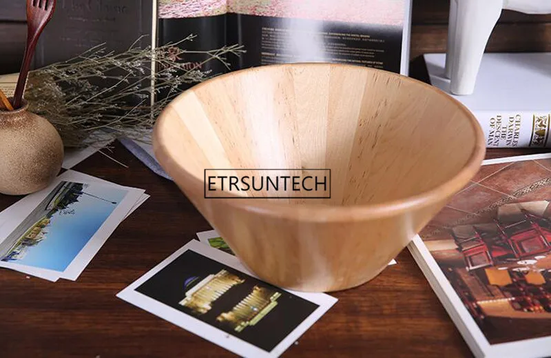 10pcs 28cm Wooden Bowl For Salad Fruit Birch Primary Color Large Diameter Japanese Tableware Plate | Дом и сад