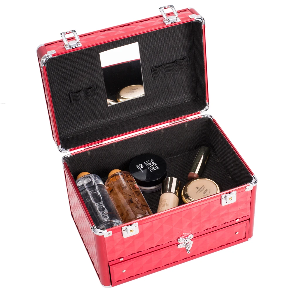 Розовый Портативный ящик для макияжа косметических помад и полированный ноготь