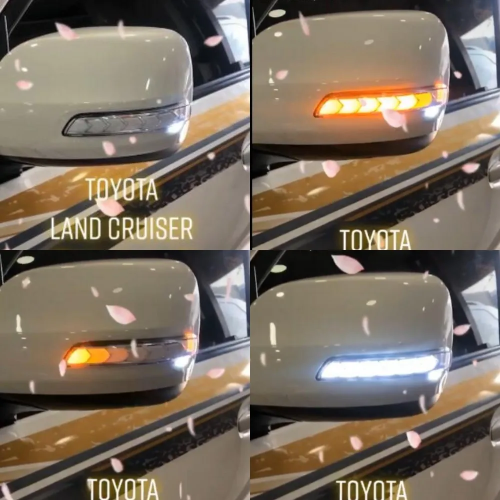 Чехол со светодиодными зеркалами заднего вида для Toyota Land Cruiser Prado 2012-2018 DRL +