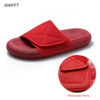 womens removable velcro sandals new 2021 womens summer flip flops man platform wear resistant slipper female non slip shoes