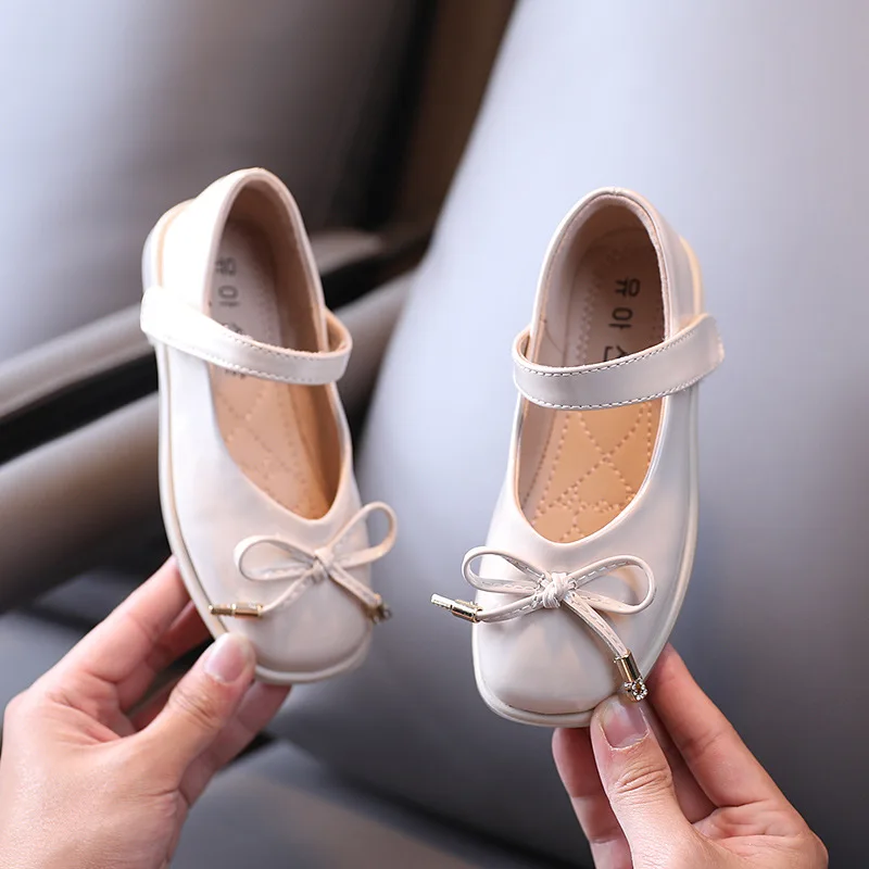

New Children Fashion Bow Dance Leather Shoes Girls Baby Casual Performance Dress Student Party Moccasins Toddler Kids Flats 03