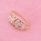 FJ женские кольца из розового золота 585 пробы с белым кубическим цирконием